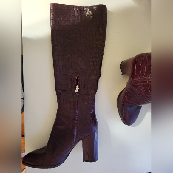Coach Brigitte Boot Croc Embossed Knee High Boots Size 10 - Picture 12 of 12